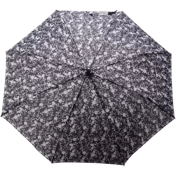 Laura Ashley Ladies Mid Cut Ankle Height Rubber Rain Boots/Umbrella Black Set, 5