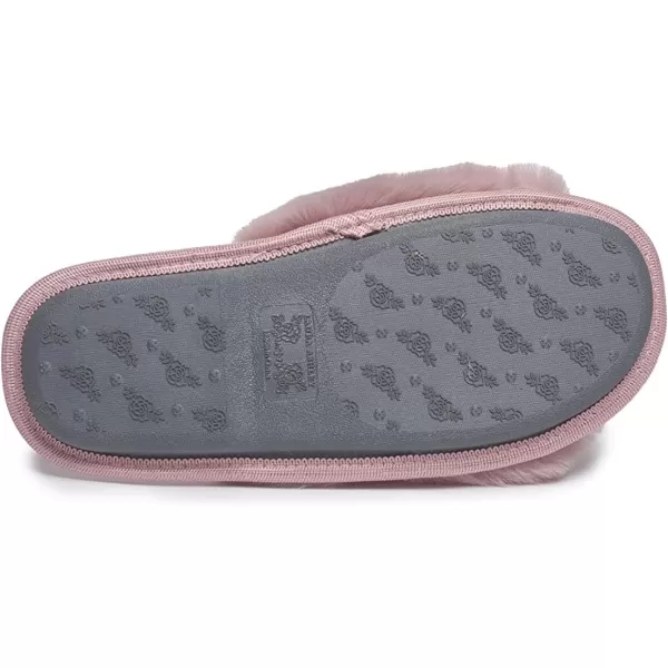 Laura Ashley Ladies Open Toe Plush Terry Slipper