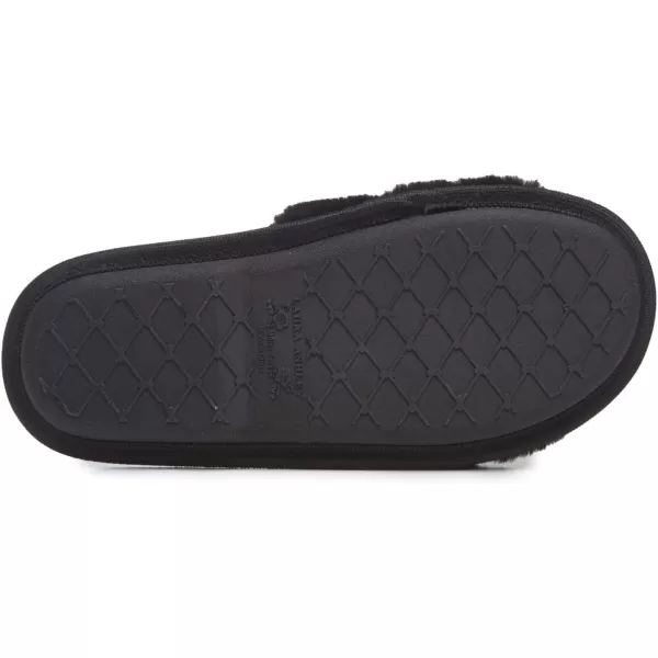 Laura Ashley Ladies Open Toe Plush Terry Slipper