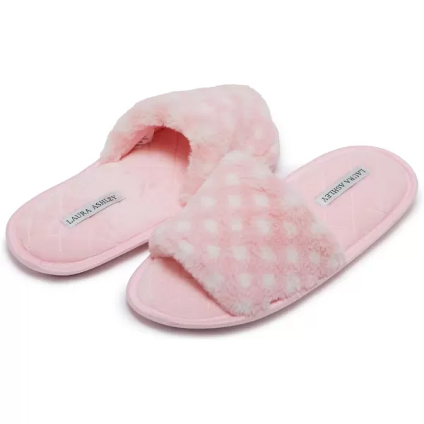 Laura Ashley Ladies Open Toe Plush Terry Slipper