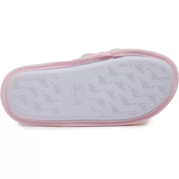 Laura Ashley Ladies Open Toe Plush Terry Slipper