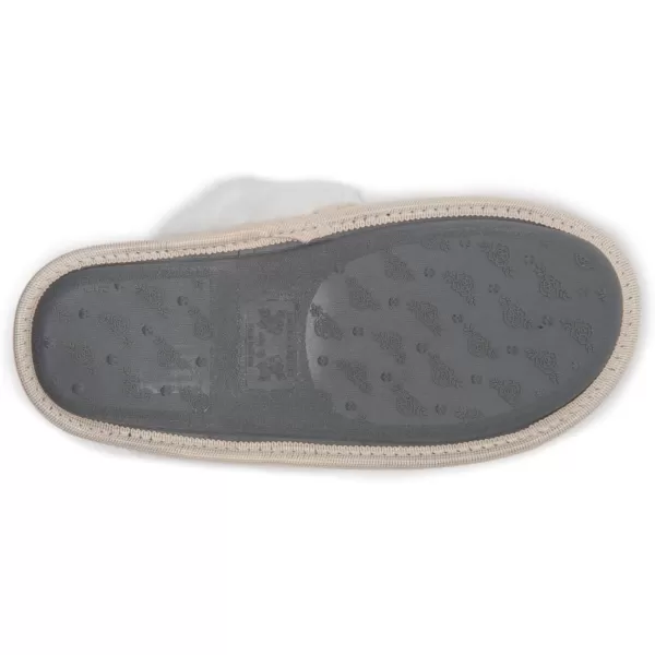 Laura Ashley Ladies Plush Spa Slide Slipper, Open Toe Slippers for Women