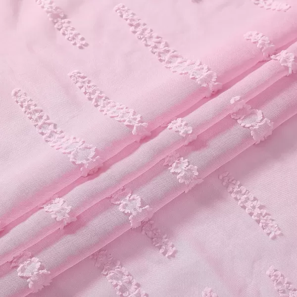 Laura Ashley Lattice Sheer Curtains with Rod Pocket, Each Panel Measures 38" W x 84" L, White, 2 Panels