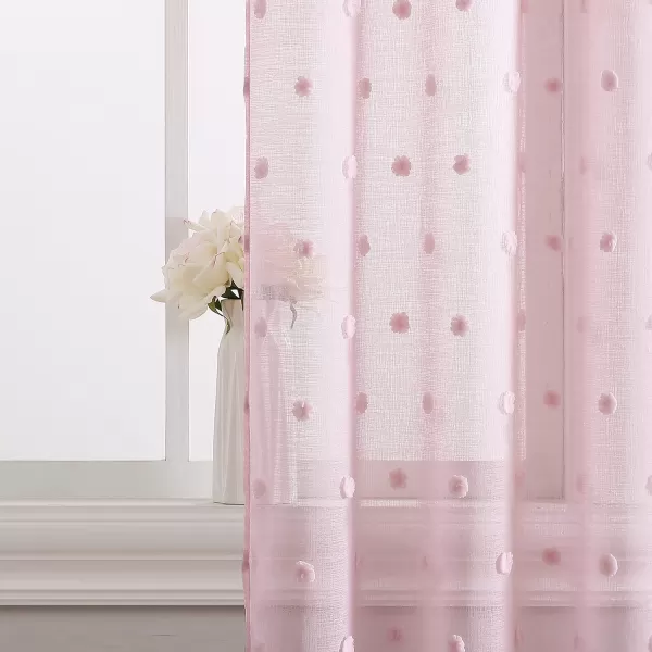Laura Ashley Lattice Sheer Curtains with Rod Pocket, Each Panel Measures 38" W x 84" L, White, 2 Panels