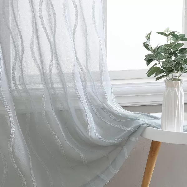 Laura Ashley Lattice Sheer Curtains with Rod Pocket, Each Panel Measures 38" W x 84" L, White, 2 Panels