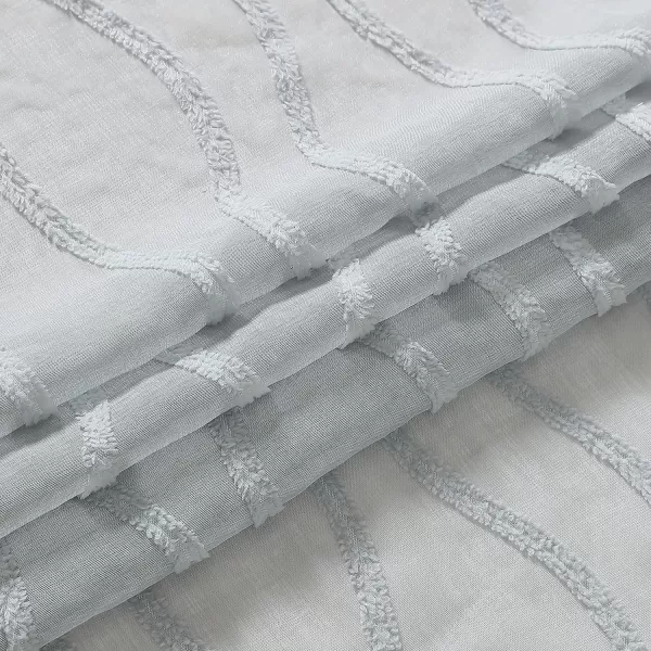 Laura Ashley Lattice Sheer Curtains with Rod Pocket, Each Panel Measures 38" W x 84" L, White, 2 Panels
