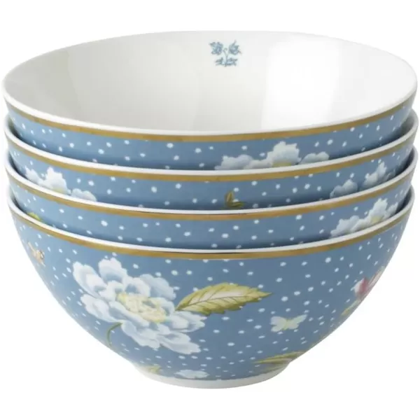 Laura Ashley Mixed Designs 6" Bowl Giftbox, Set of 4 - Porcelain Soup/Cereal Dish - Dishwasher Safe Bowls - Heritage Collectables