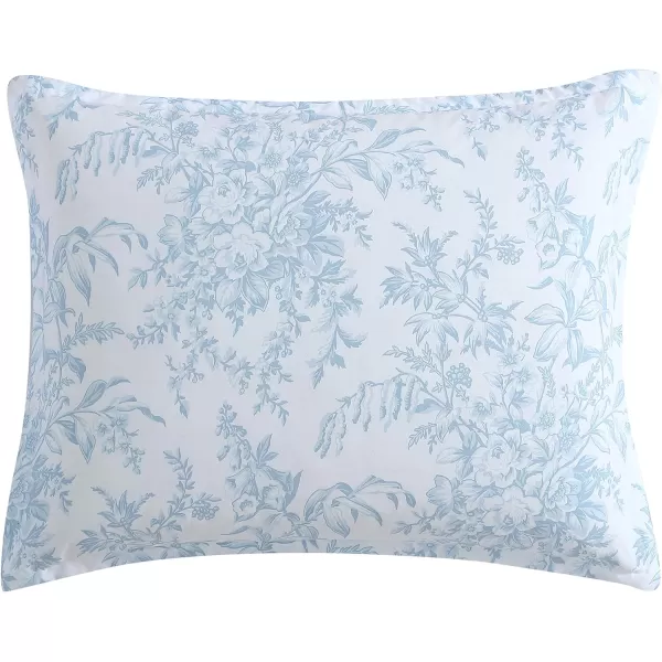 Laura Ashley- Queen Comforter Set, Cotton Reversible Bedding Set with Matching Sham, Farmhouse Home Décor 