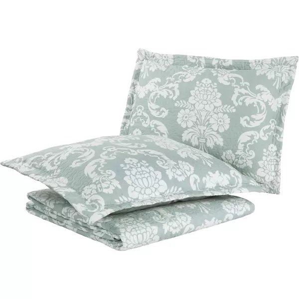 Laura Ashley- Queen Quilt Set, Cotton Reversible Bedding Set with Bonus Pillow Cover, All Season Cottage Home Décor 