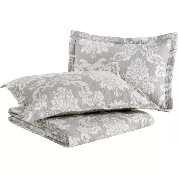 Laura Ashley- Queen Quilt Set, Cotton Reversible Bedding Set with Bonus Pillow Cover, All Season Cottage Home Décor 