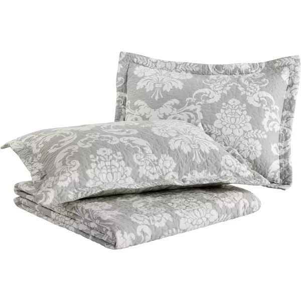 Laura Ashley- Queen Quilt Set, Cotton Reversible Bedding Set with Bonus Pillow Cover, All Season Cottage Home Décor 