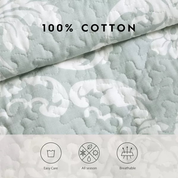 Laura Ashley- Queen Quilt Set, Cotton Reversible Bedding Set with Bonus Pillow Cover, All Season Cottage Home Décor 