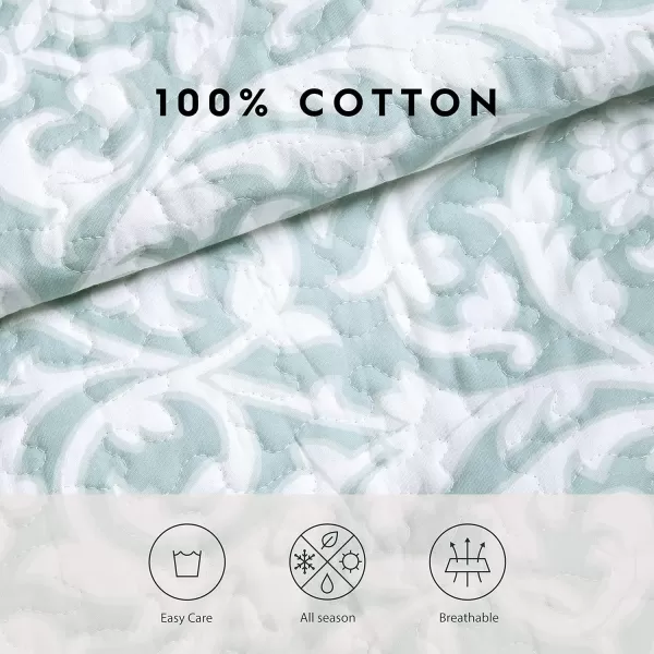 Laura Ashley - Queen Quilt Set, Reversible Cotton Bedding with Matching Shams, Lightweight Home Decor for All Seasons 