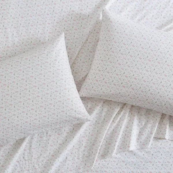 Laura Ashley - Queen Sheets, Cotton Percale Bedding Set, Lightweight &amp; Breathable Home Decor 