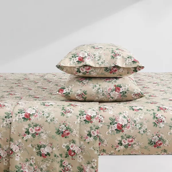 Laura Ashley - Queen Sheets, Cotton Percale Bedding Set, Lightweight &amp; Breathable Home Decor 