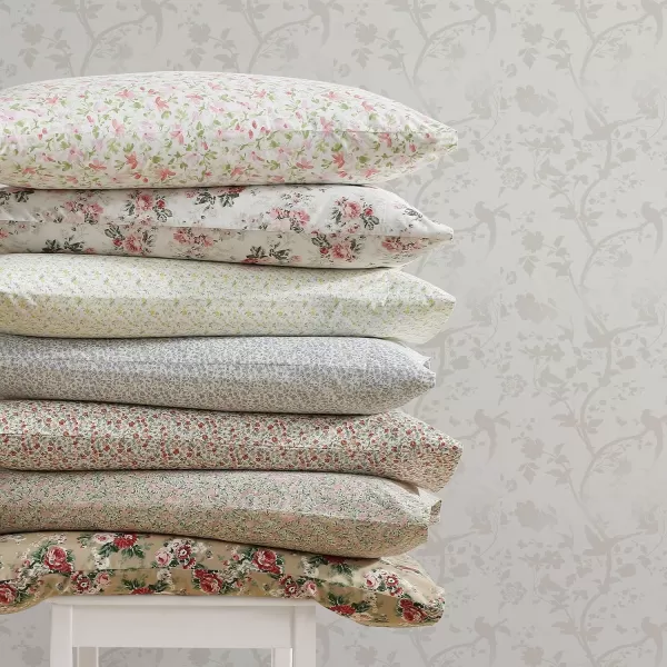 Laura Ashley - Queen Sheets, Cotton Percale Bedding Set, Lightweight &amp; Breathable Home Decor 