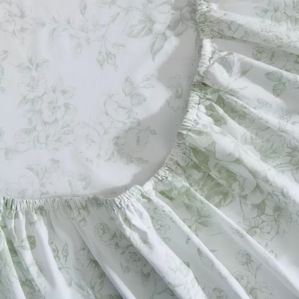 Laura Ashley - Queen Sheets, Cotton Percale Bedding Set, Lightweight &amp; Breathable Home Decor 