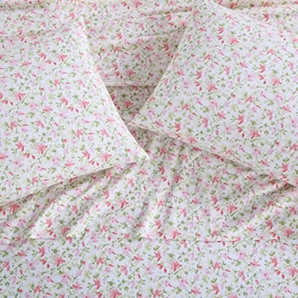 Laura Ashley - Queen Sheets, Cotton Percale Bedding Set, Lightweight &amp; Breathable Home Decor 