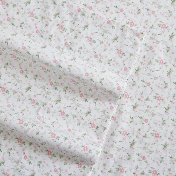 Laura Ashley - Queen Sheets, Cotton Percale Bedding Set, Lightweight &amp; Breathable Home Decor 