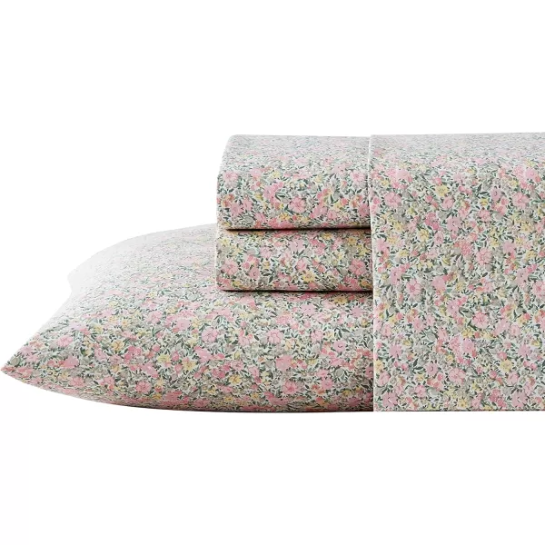 Laura Ashley - Queen Sheets, Cotton Percale Bedding Set, Lightweight &amp; Breathable Home Decor 