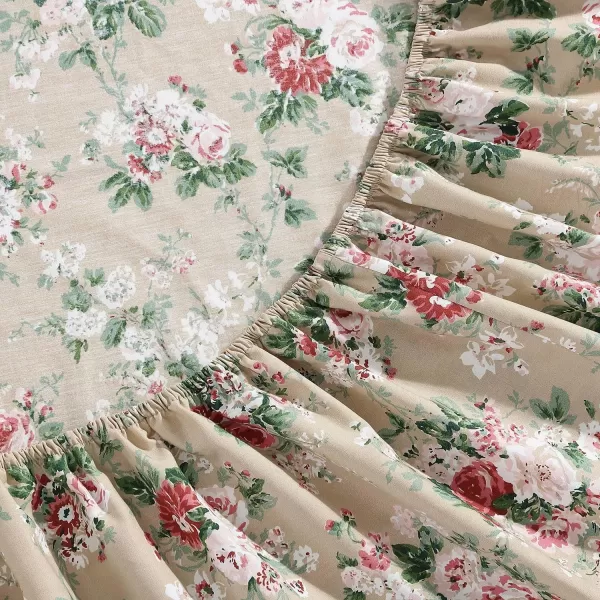 Laura Ashley - Queen Sheets, Cotton Percale Bedding Set, Lightweight &amp; Breathable Home Decor 