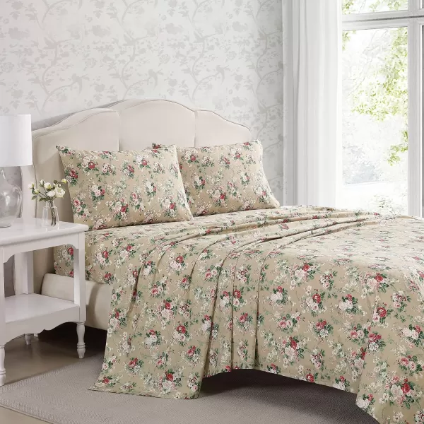 Laura Ashley - Queen Sheets, Cotton Percale Bedding Set, Lightweight &amp; Breathable Home Decor 