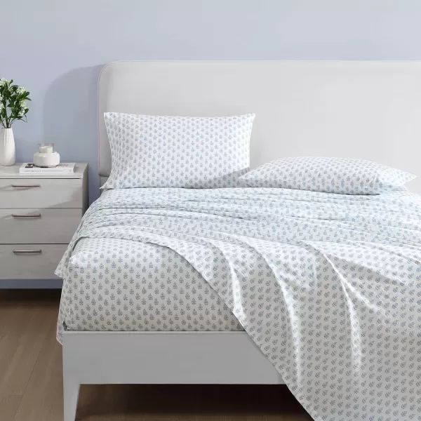 Laura Ashley - Queen Sheets, Cotton Percale Bedding Set, Lightweight &amp; Breathable Home Decor 