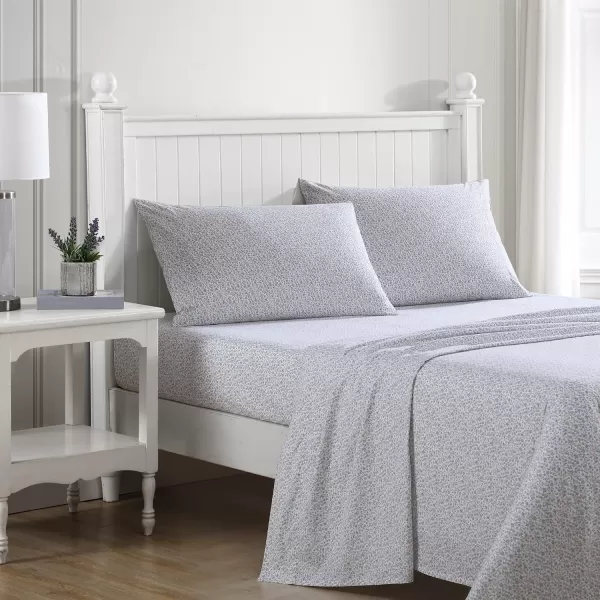 Laura Ashley - Queen Sheets, Cotton Percale Bedding Set, Lightweight &amp; Breathable Home Decor 