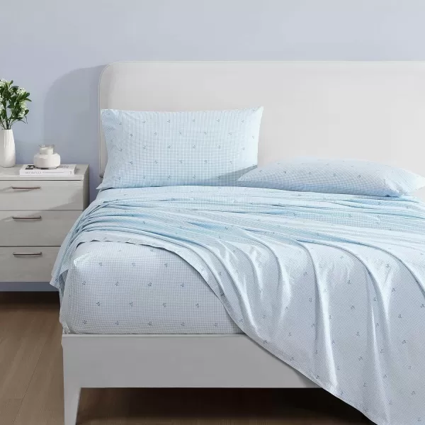 Laura Ashley - Queen Sheets, Cotton Percale Bedding Set, Lightweight &amp; Breathable Home Decor 