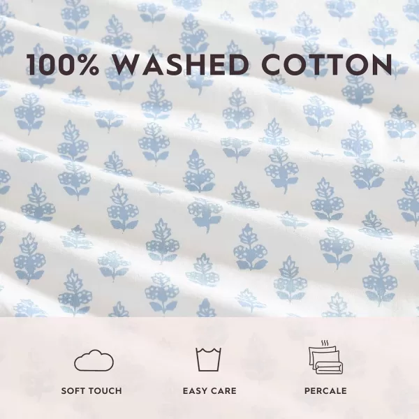 Laura Ashley - Queen Sheets, Cotton Percale Bedding Set, Lightweight &amp; Breathable Home Decor 