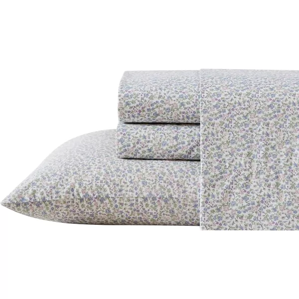 Laura Ashley - Queen Sheets, Cotton Percale Bedding Set, Lightweight &amp; Breathable Home Decor 