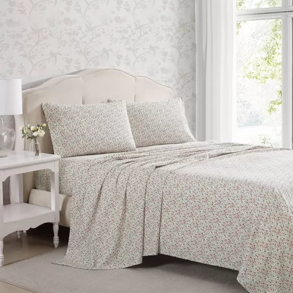 Laura Ashley - Queen Sheets, Cotton Percale Bedding Set, Lightweight &amp; Breathable Home Decor 