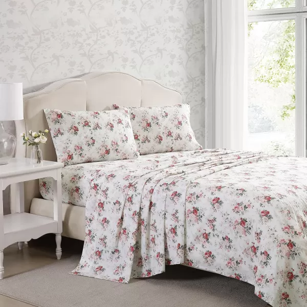 Laura Ashley - Queen Sheets, Cotton Percale Bedding Set, Lightweight &amp; Breathable Home Decor 