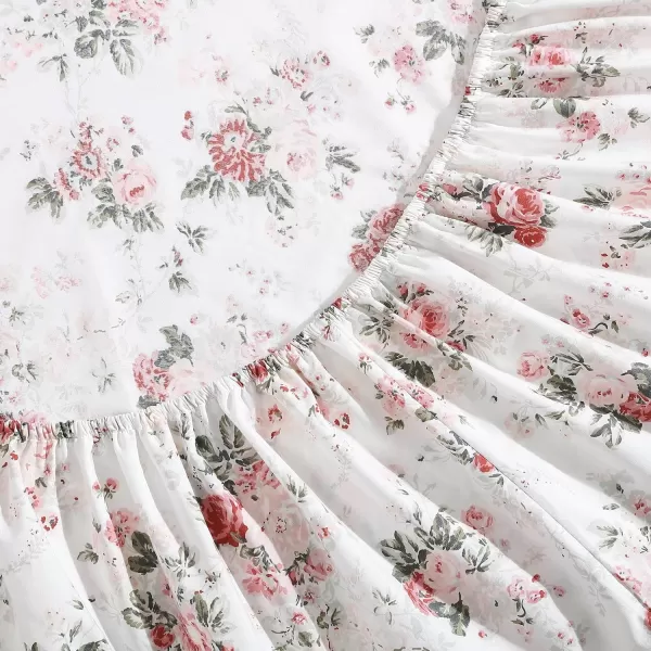 Laura Ashley - Queen Sheets, Cotton Percale Bedding Set, Lightweight &amp; Breathable Home Decor 