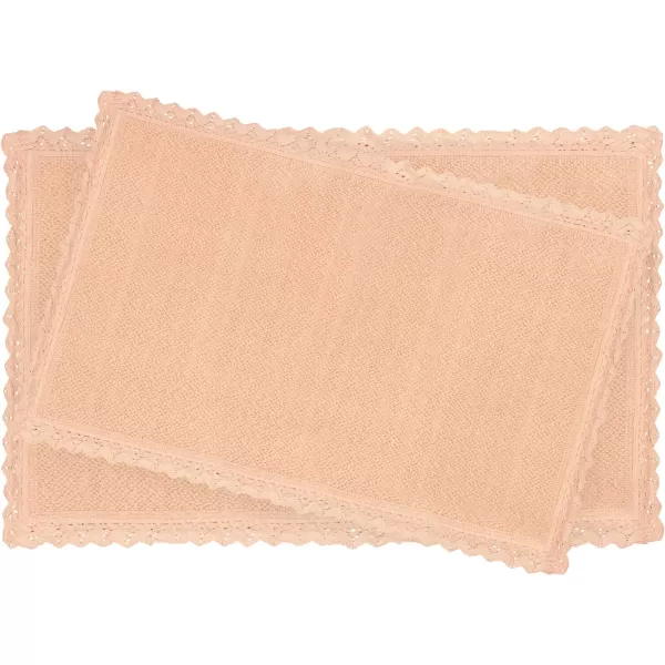 Laura Ashley Reversible Crochet Beaded Bath Rug, 17 in. x 24 in., Aqua