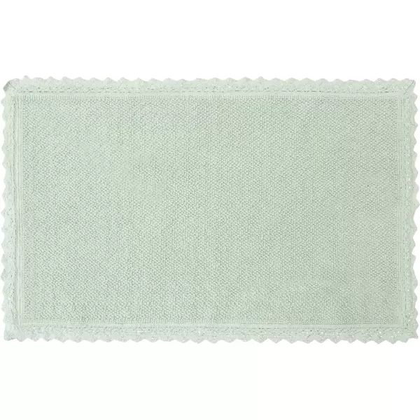 Laura Ashley Reversible Crochet Beaded Bath Rug, 17 in. x 24 in., Aqua