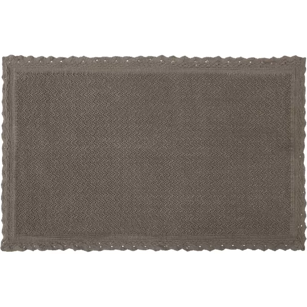 Laura Ashley Reversible Crochet Beaded Bath Rug, 17 in. x 24 in., Aqua