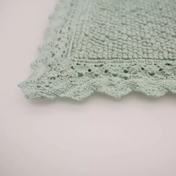Laura Ashley Reversible Crochet Beaded Bath Rug, 17 in. x 24 in., Aqua