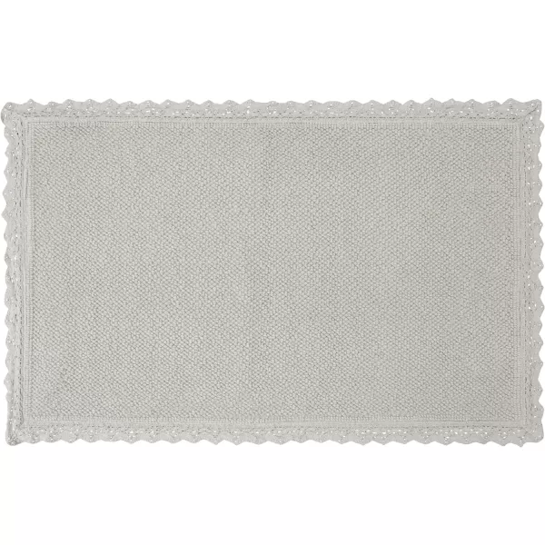 Laura Ashley Reversible Crochet Beaded Bath Rug, 17 in. x 24 in., Aqua