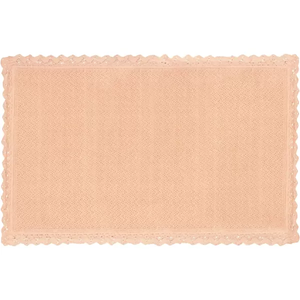 Laura Ashley Reversible Crochet Beaded Bath Rug, 17 in. x 24 in., Aqua