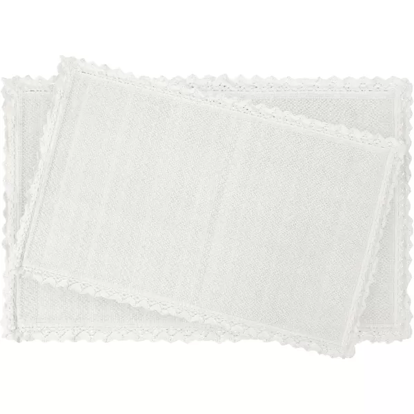 Laura Ashley Reversible Crochet Beaded Bath Rug, 17 in. x 24 in., Aqua