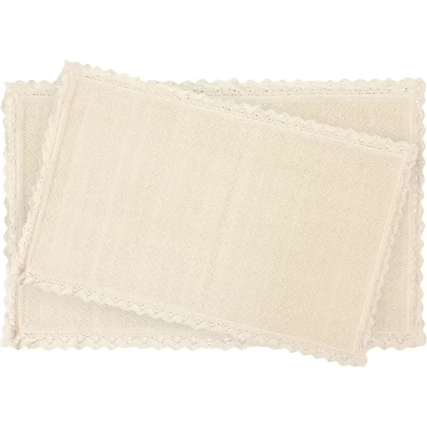 Laura Ashley Reversible Crochet Beaded Bath Rug, 17 in. x 24 in., Aqua