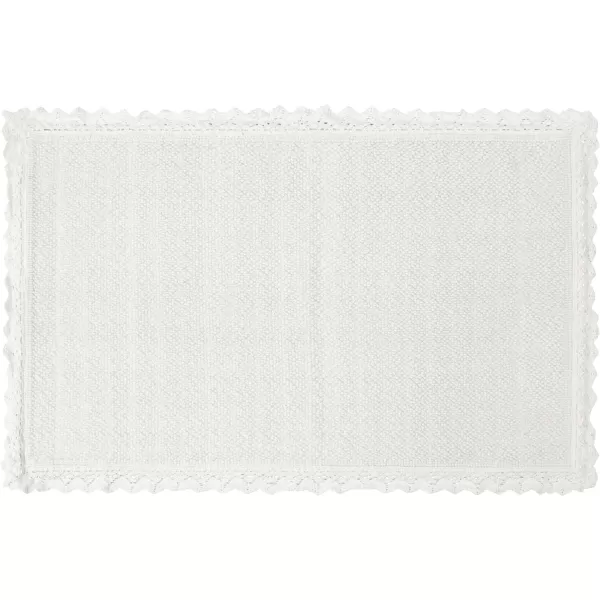 Laura Ashley Reversible Crochet Beaded Bath Rug, 17 in. x 24 in., Aqua
