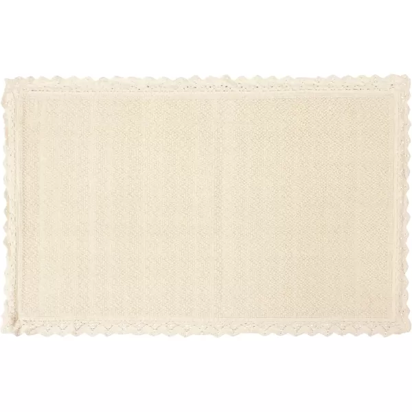 Laura Ashley Reversible Crochet Beaded Bath Rug, 17 in. x 24 in., Aqua