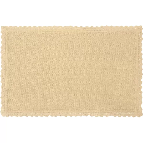 Laura Ashley Reversible Crochet Beaded Bath Rug, 17 in. x 24 in., Aqua