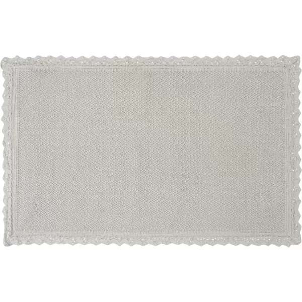 Laura Ashley Reversible Crochet Beaded Bath Rug, 17 in. x 24 in., Aqua