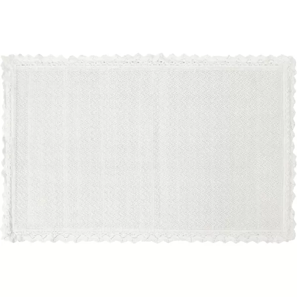 Laura Ashley Reversible Crochet Beaded Bath Rug, 17 in. x 24 in., Aqua