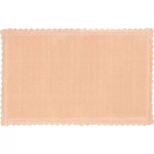 Laura Ashley Reversible Crochet Beaded Bath Rug, 17 in. x 24 in., Aqua