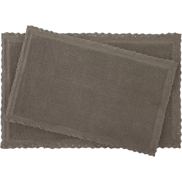 Laura Ashley Reversible Crochet Beaded Bath Rug, 17 in. x 24 in., Aqua