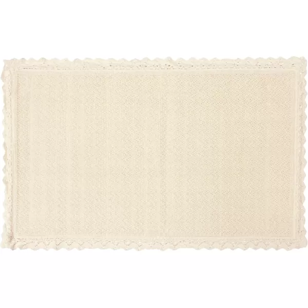 Laura Ashley Reversible Crochet Beaded Bath Rug, 17 in. x 24 in., Aqua